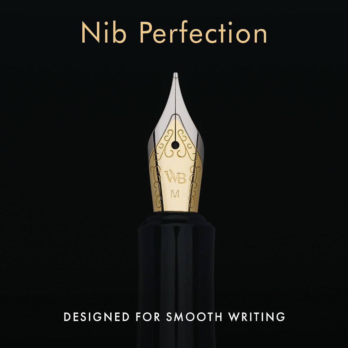 Wordsworth & Black Mini Pocket Fountain Pen for Writing, Medium Nib, Black
