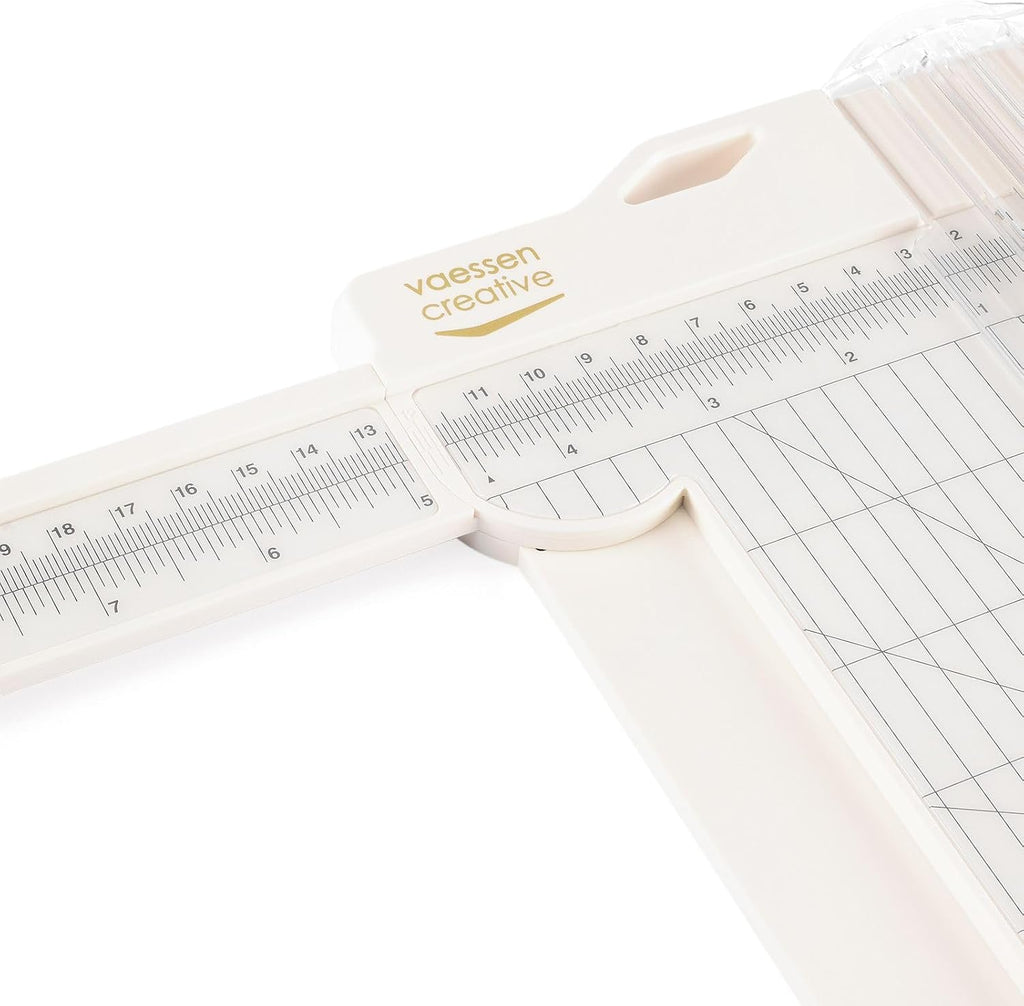 Vaessen Creative Trimmer + Scoring Board 4.5" for Scrapbooking, Cardmaking and Other Paper Crafts, White, 11,4 x 30,5 cm