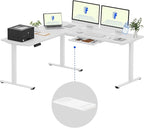 FLEXISPOT L Shaped Standing Desk, 71 x 63 Inch Electric Height Adjustable by FlexiSpot