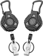 2 Pack Badge Reels Retractable, Heavy Duty Retractable Keychain, Tactical ID by OARIDEY