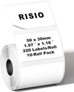 Risio Thermal Labels 2"x1.18", 220 Labels/Roll, Waterproof, Oil-Resistant by Unknown