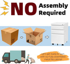 approgreent mobile file cabinet for home office, lockable, side view