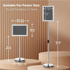 LEIFIDE 4 Pack Sign Holder Stand 8.5 x 11'' Adjustable Heavy Duty Pedestal - Image 2