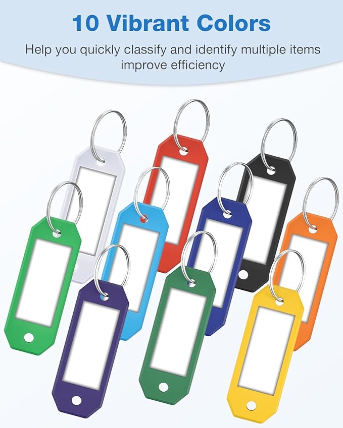 ttstar 40 Pack Key Tags Identifiers – Hexagon Design Key Rings - Image 3