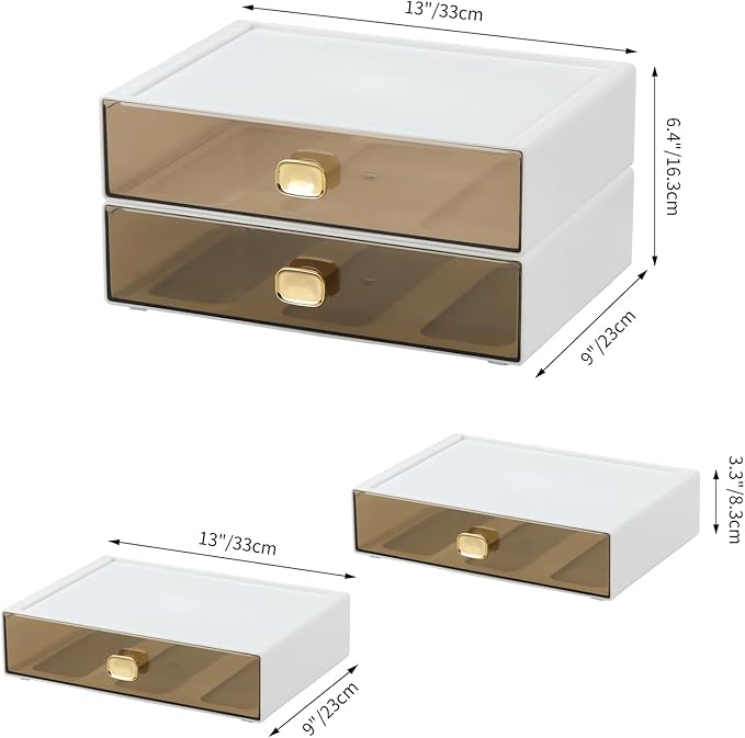 OSteed Spacious Desktop Storage Box, 1 Large Storage Drawer, Stackable Office - Image 3