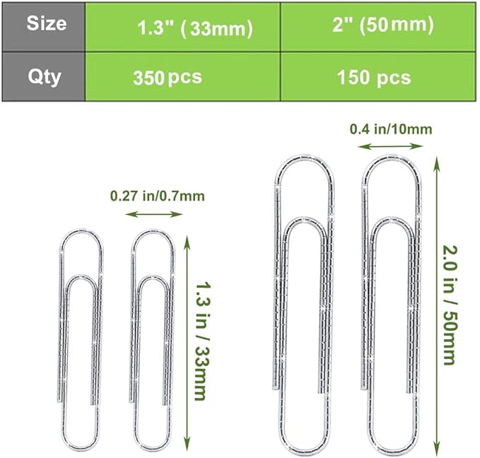 Vinaco Paper Clips Non Skid, Durable & Rustproof, Coated Paperclip Great - Image 2