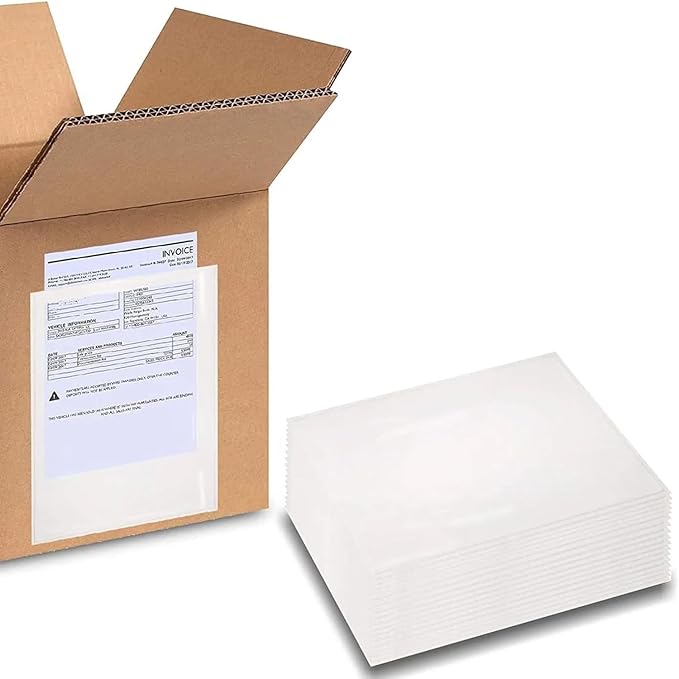 PSBM 1000 PCS 5.12 x 8 Inch Clear Blank Packing List Envelopes, Shipping by PackagingSuppliesbymail