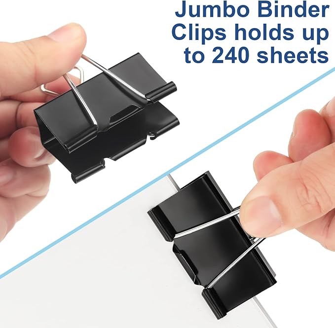 48 Pack Extra Large Binder Clips 2 Inch Paper Clip Large Binding Clip, Jumbo - Image 4