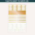 bloom daily planners Metallic Calendar Essentials Planner Stickers - 8 Sheets, 1629 Stickers Per Pack! - Aesthetic Monthly Headings, Dates, Icons, Etc. - Gold Foil