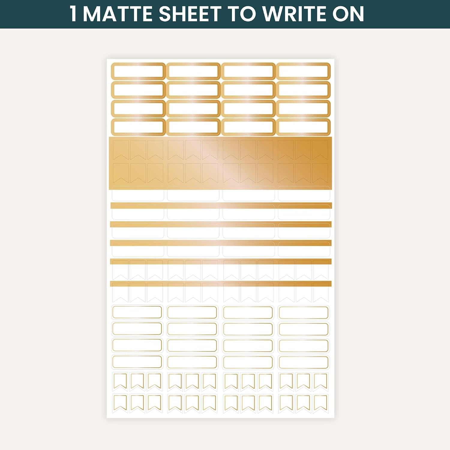 bloom daily planners Metallic Calendar Essentials Planner Stickers - 8 Sheets, 1629 Stickers Per Pack! - Aesthetic Monthly Headings, Dates, Icons, Etc. - Gold Foil