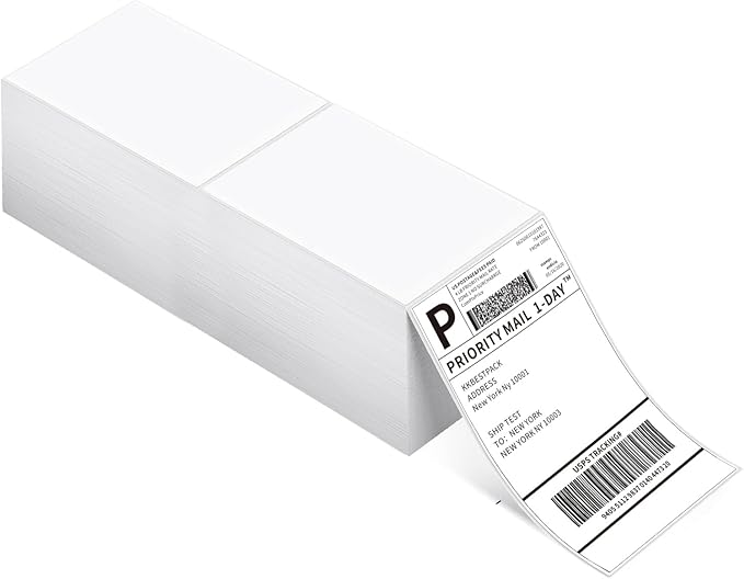 KKBESTPACK Mailing Labels – 2000 Fanfold 4 x 6 Direct Thermal Shipping Labels by KKBESTPACK