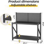 Storage Shelves with Pegboard, Heavy Duty Garage Shelving Units and Storage - Image 2