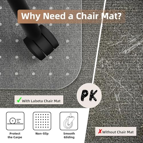 Office Chair Mat for Low-Pile Carpet 36" x 48", 2-Pack Office and H...