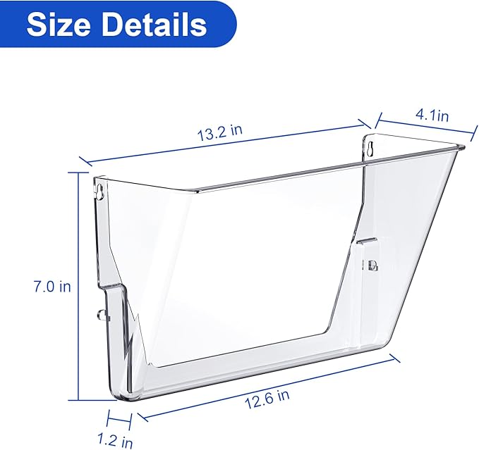samstar 6 Pack Clear Wall File Holder, Wall Mount Acrylic File Organizer - Image 2