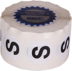 Clothing Size Stickers by Kenco - 0.875" Adhesive Apparel Circle Size Stickers - 2,500 Stickers Total (Small)