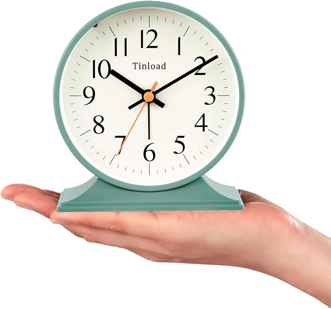 4.5"Retro Analog Alarm Clock, Vintage decor, Super Silent Non Ticking Small - Image 3