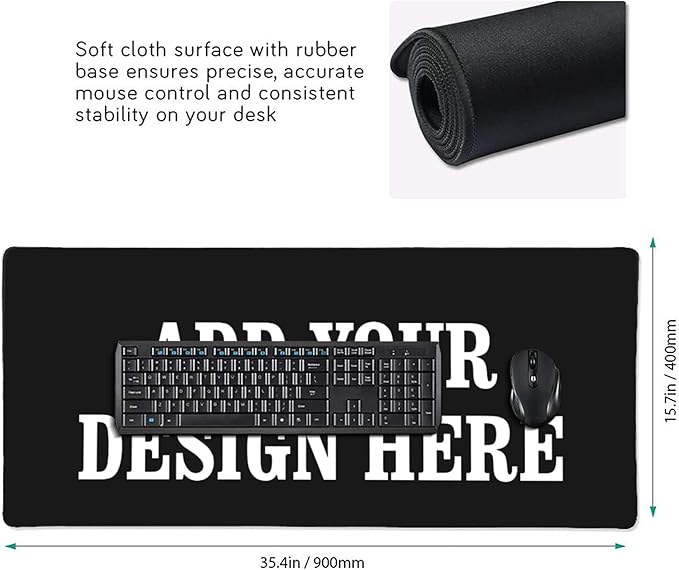 OHORTEB Custom Mouse Pad with Photo, Personalized Image Text Laptop Desk Mat - Image 2