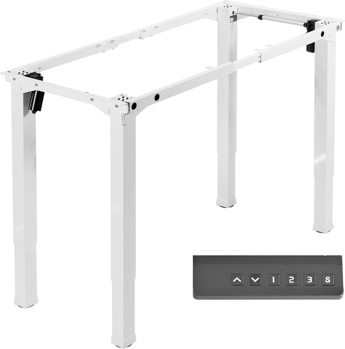 VIVO White 4-Leg Dual Motor Standing Desk Frame, DESK-E4W