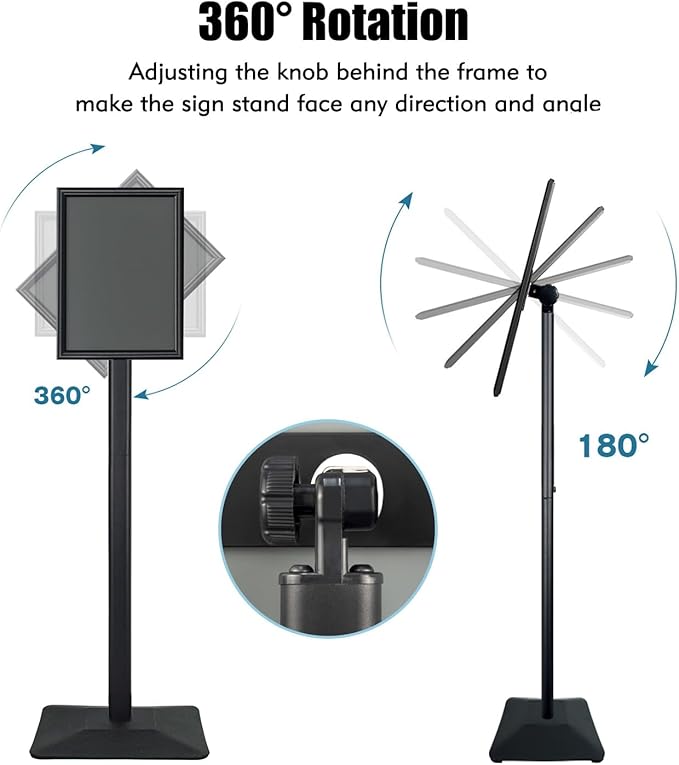 Golemas Sign Stand for Display, 11lbs Integrated Rod Heavy Duty Pedestal Floor - Image 5