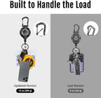 MNGARISTA 2-Pack Retractable Keychain, Heavy Duty 10 OZ Retraction 3K Carbon - Image 3