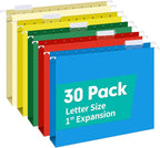 HERKKA Extra Capacity Hanging File Folders, 30 Pack Reinforced Letter Size by HERKKA