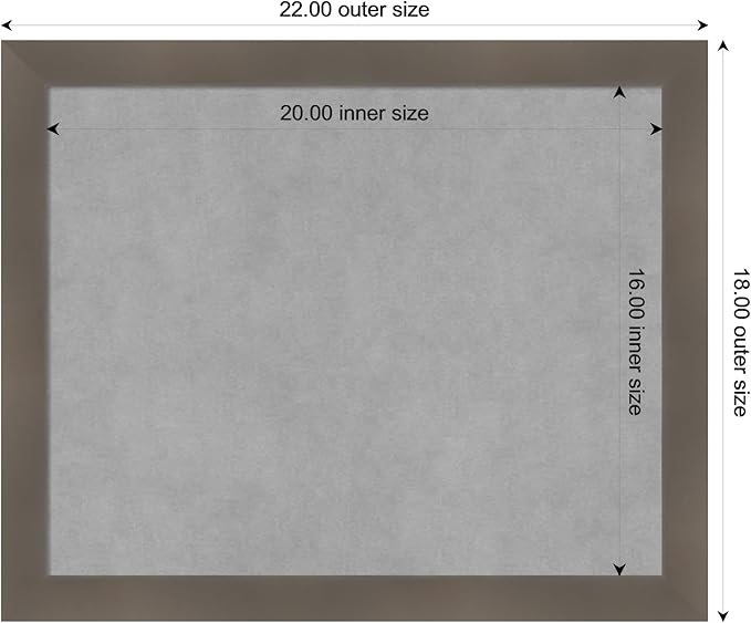Amanti Art Grey Framed Magnetic Board 18x22 Small Vision Board - Image 3