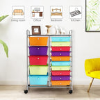 LDAILY 15 Drawer Rolling Storage Cart, Rolling Cart - Image 7