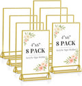 Dynta Acrylic Sign Holder 4x6 8 Pack Double Sided Clear Plastic Display Stands by Dynta