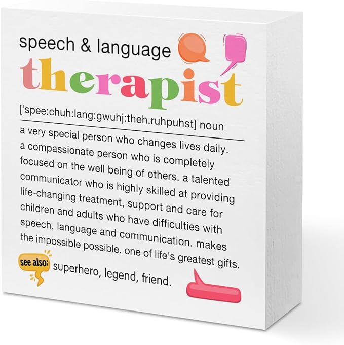 Speech Therapist Gift, Speech Therapy Gifts Wood Box Sign, Speech Pathologist by Unknown
