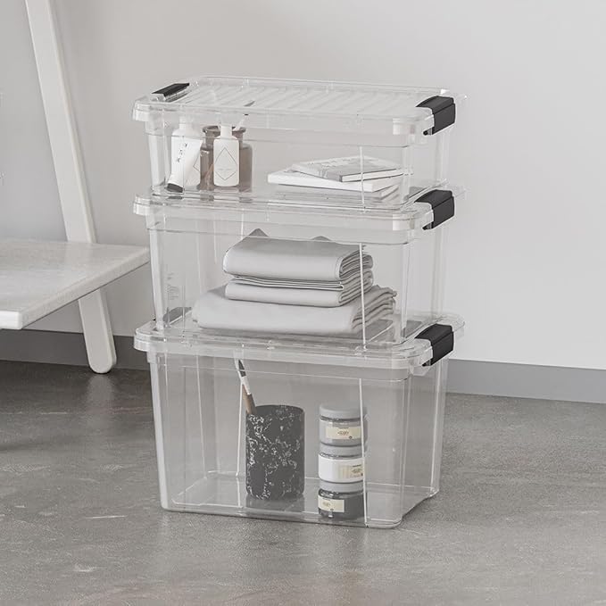 Superio Storage Bins with Lids- 4 Pack, 4.5 Qt Clear Boxes - Image 7