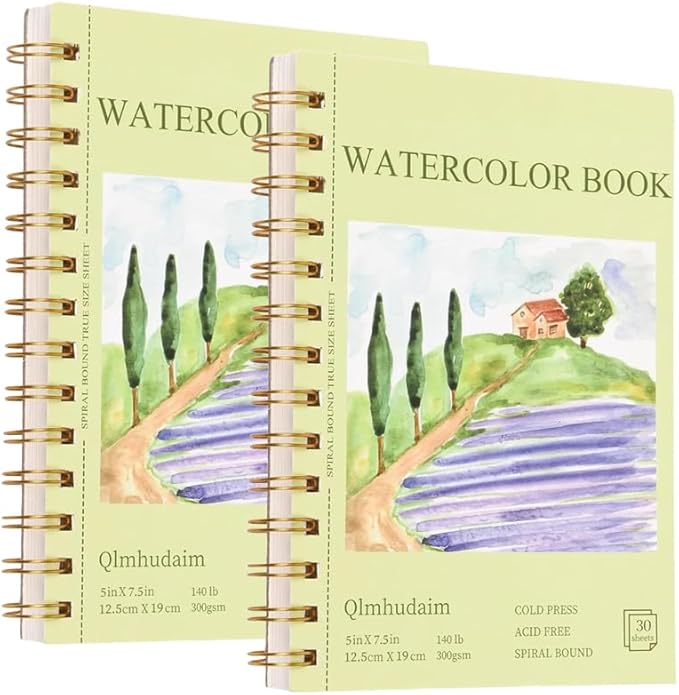 2-Packs 5"x7.5"Spiral Watercolor Paper Pad by Unknown