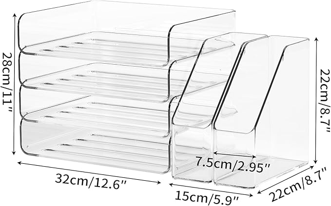 FANXIYQ 4-Tier Clear Acrylic Paper Tray Organizer - Image 5