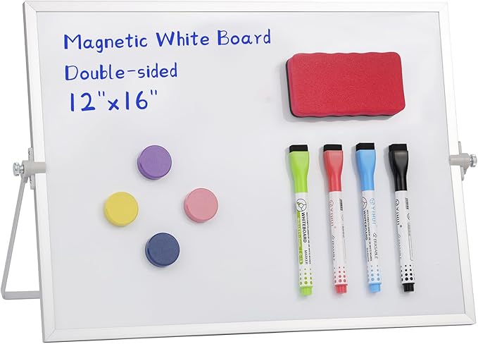 MXG 12x16 Inch Double Sided Magnetic Dry Erase Board, Portable Desk whiteboard by Unknown