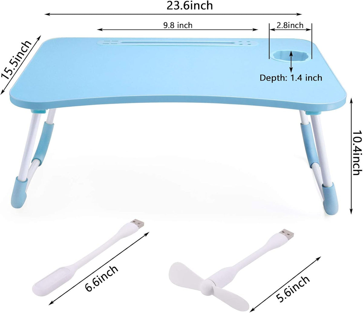 Slendor Foldable Lap Desk with Cup Holder for Bed, Couch, Floor