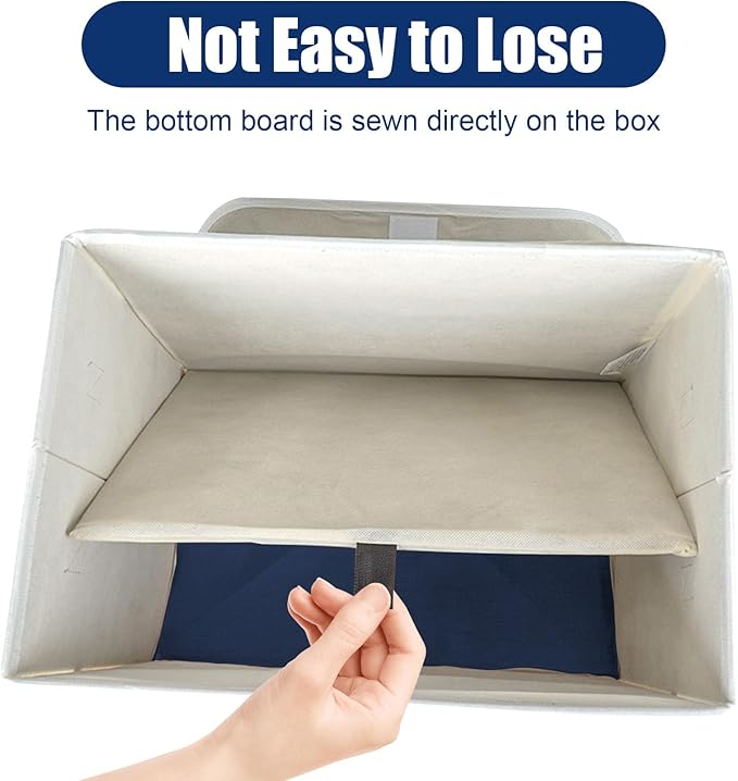 Bagnizer Large 22 Quart Linen Fabric Foldable Storage Bin Cube Organizer Basket - Image 4