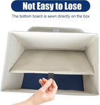 Bagnizer Large 22 Quart Linen Fabric Foldable Storage Bin Cube Organizer Basket - Image 4