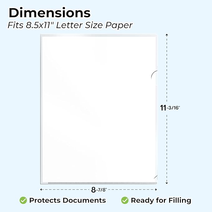 Dunwell Clear Folders for Documents, Plastic 8.5x11 File Sleeves for Document - Image 2