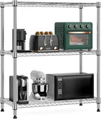 M MZG 750 lbs 3 Tier Storage Rack Metal Wire Shelving Unit, Storage Standing