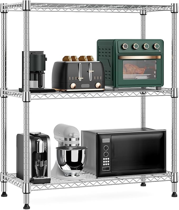 M MZG 750 lbs 3 Tier Storage Rack Metal Wire Shelving Unit, Storage Standing by MEIGAOPLASTICANDMETALHKCOLIMITED