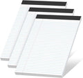 White Legal Pads 8.5 x 11 Narrow Ruled, 3 Pack Notepads College Ruled Pads of by NotePads