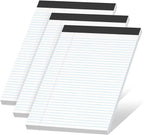 White Legal Pads 8.5 x 11 Narrow Ruled, 3 Pack Notepads College Ruled Pads of by NotePads