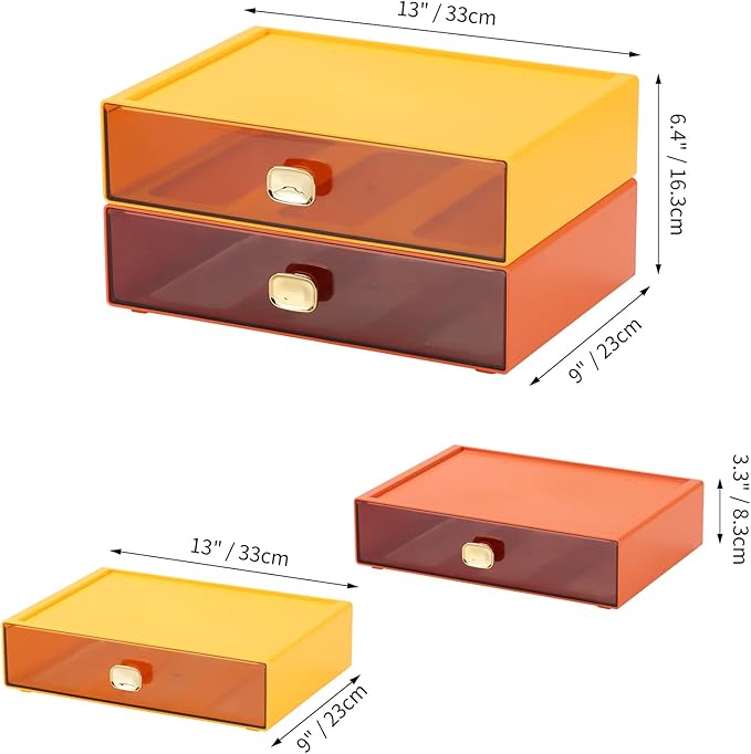 OSteed Spacious Desktop Storage Box, 1 Large Storage Drawer, Stackable Office - Image 3