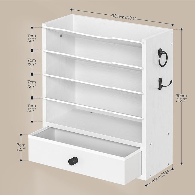 HOOBRO Wall File Organizer, Mail Organizer Wall Mounted, Wooden Literature - Image 3