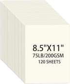 Cream Cardstock 8.5 X 11, 120 Sheets Card Stock, 75lb/ 200gsm Copy Paper by Ciphyfee