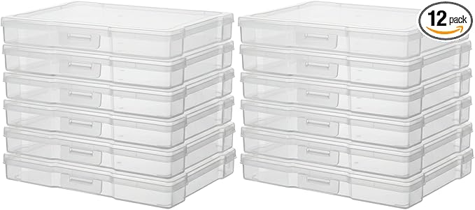 novelinks 12 Pack 5"x7" Clear Photo Storage Boxes – Plastic Picture Organizer by novelinks