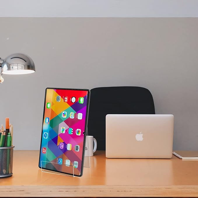 ZOEY Acrylic Book Stand with Ledge Clear Display Easels Plate - Image 4