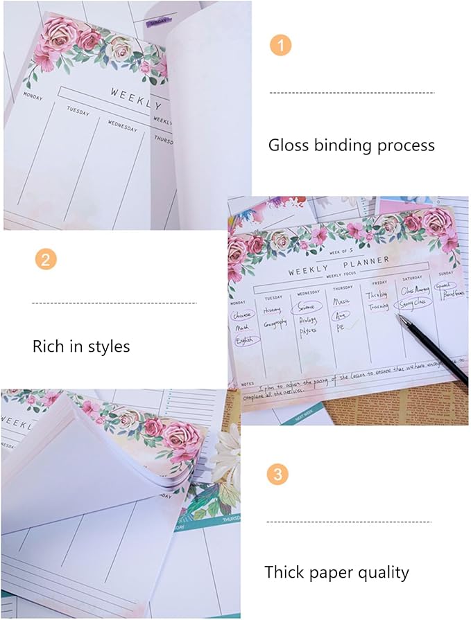 JAMIEKA 52Color Weekly Tearable Planners Pad - Image 3