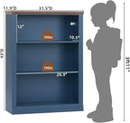 RWYHG 43" Blue Tall Bookshelf Set of 4, 3-Tier Thick Wooden Book Shelf - Image 3