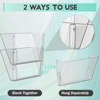 MINDEPOT 6 Pockets Acrylic Wall File Organizer, Plastic Hanging Wall File Holder - Image 6