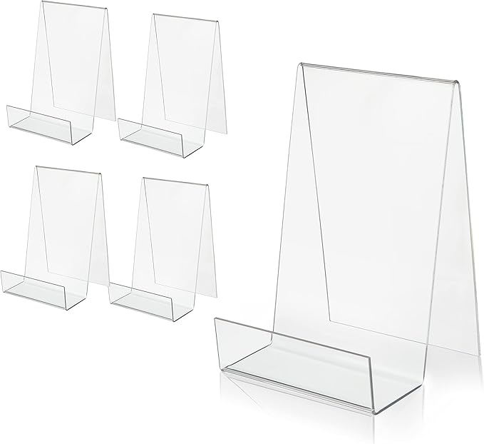 ZOEY Acrylic Book Stand with Ledge Clear Display Easels Plate by ZOEY